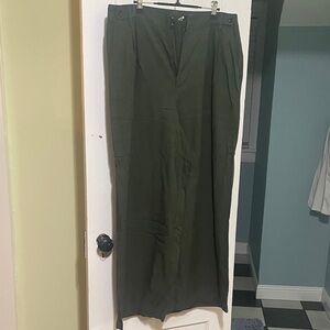 Madewell Women's high waist wide leg Dark Green pants